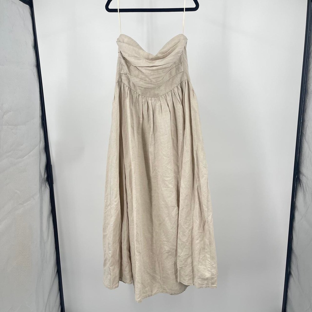 Banana Republic Women's Boho Linen Midi Dress 6 S Cottagecore Lagenlook Earthy